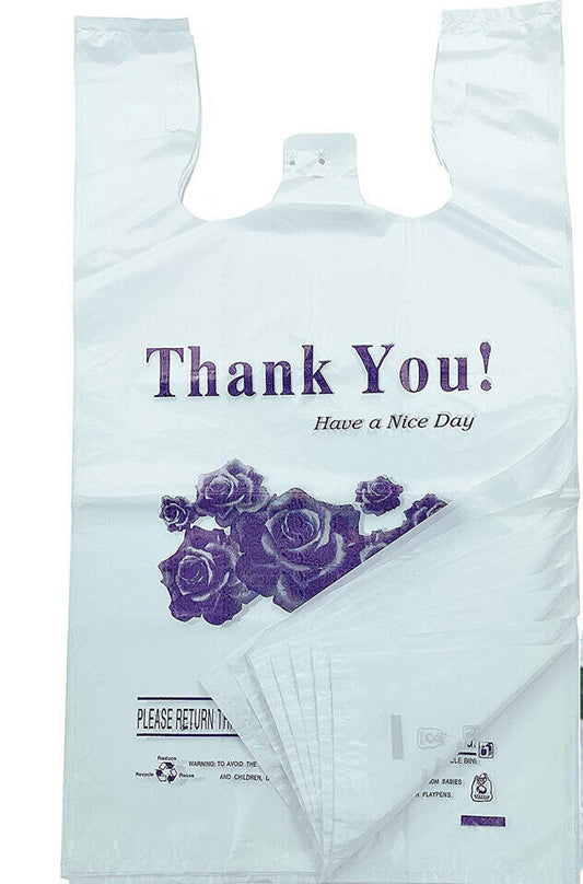 T-Shirt Bag Thank you flower - Small White 1/10