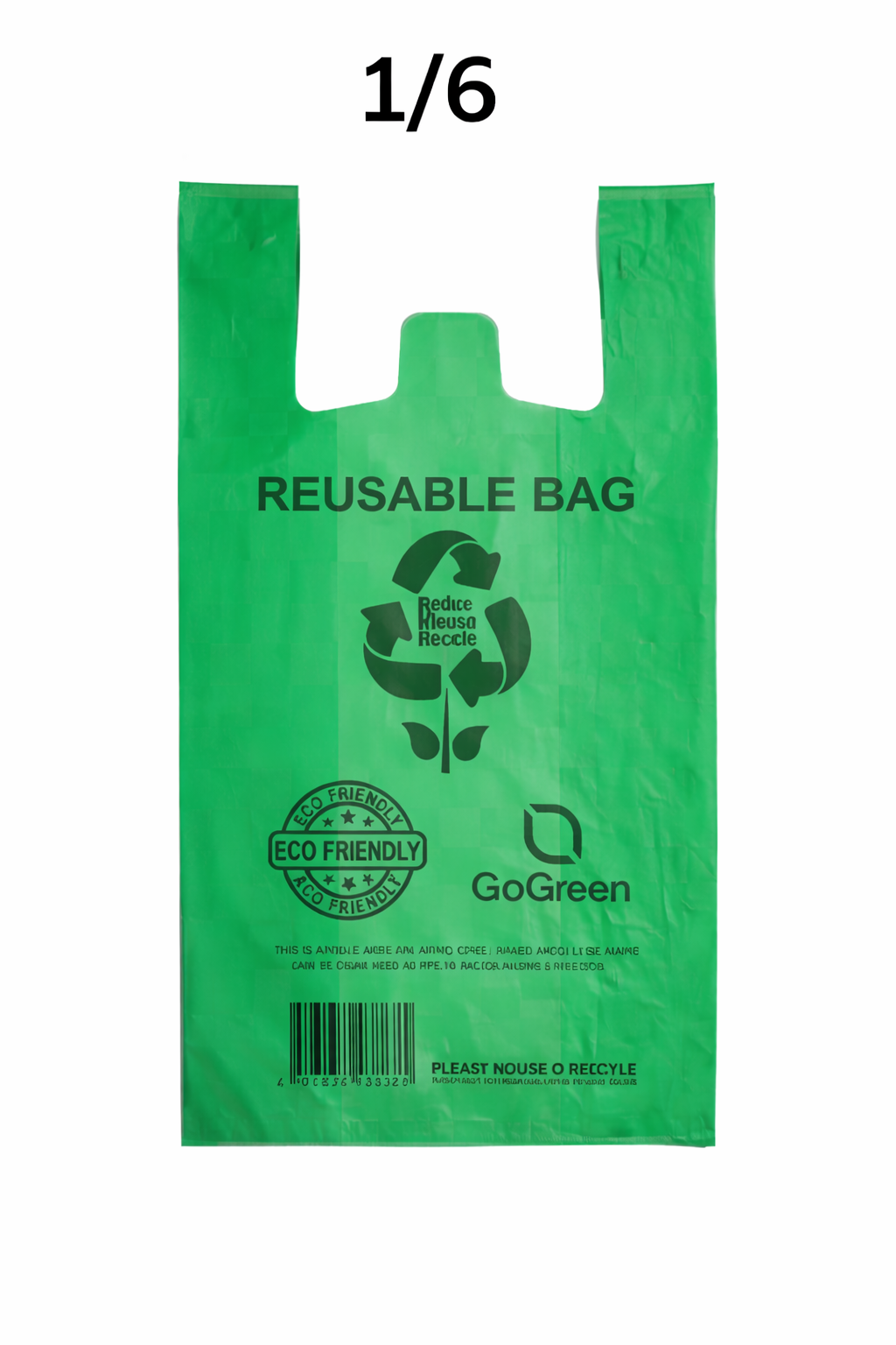 Non-Woven Reusable Bag – Green – 1/6