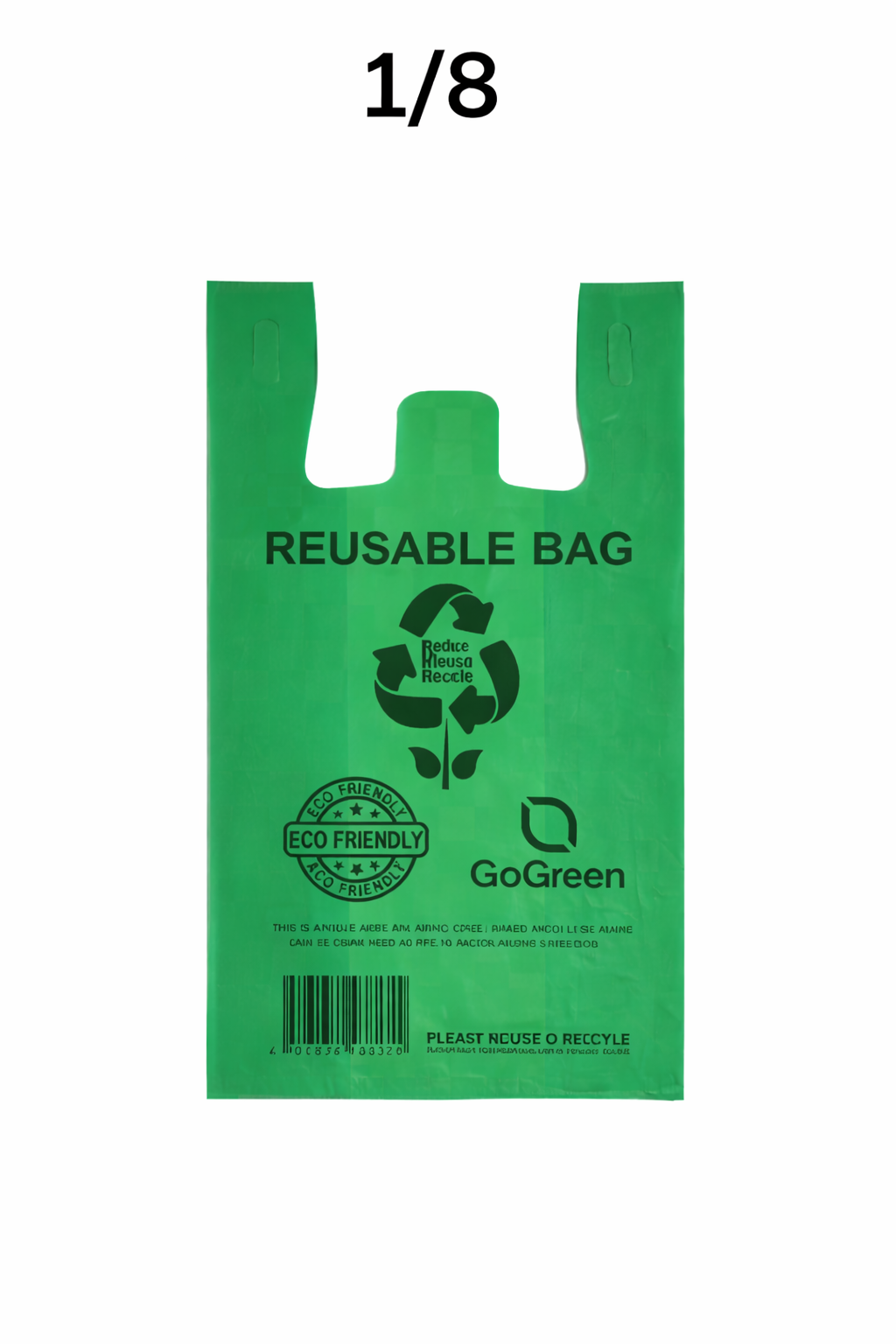 Non-Woven Reusable Bag – Green – 1/8