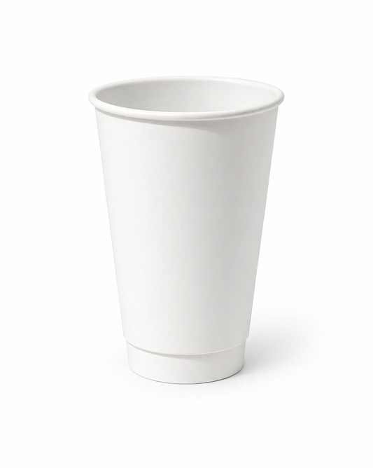 Premium 16 oz White Double Wall Coffee Cups 500/case