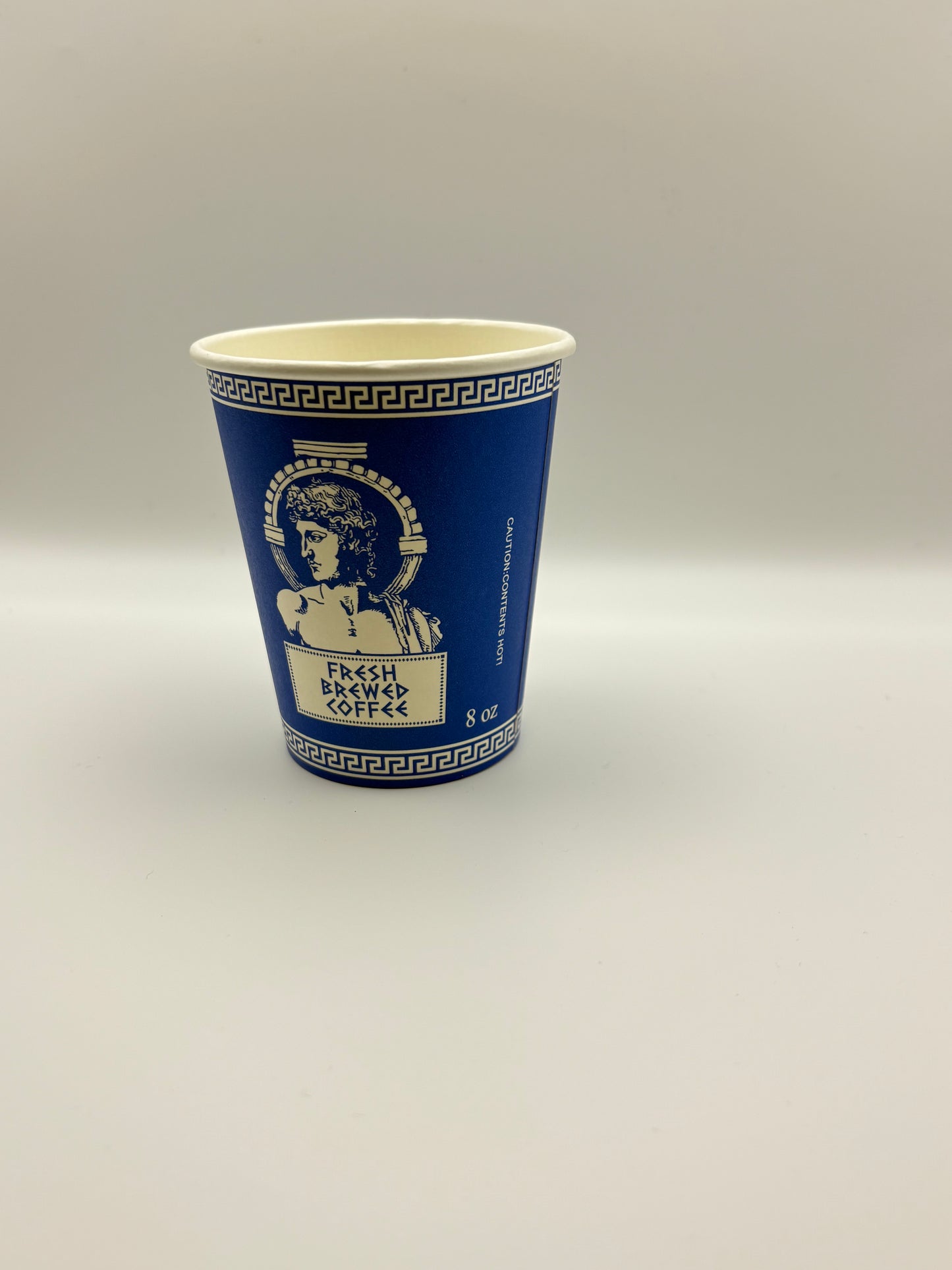 8oz Hot Paper Cup - Greek - 1,000/case - single wall