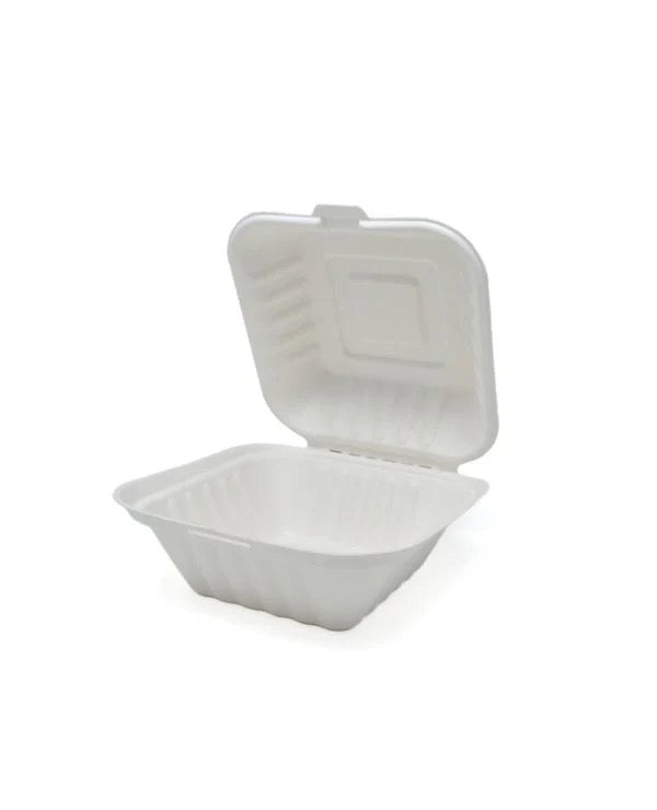 Bagasse Clamshell 6x6 - 200/case