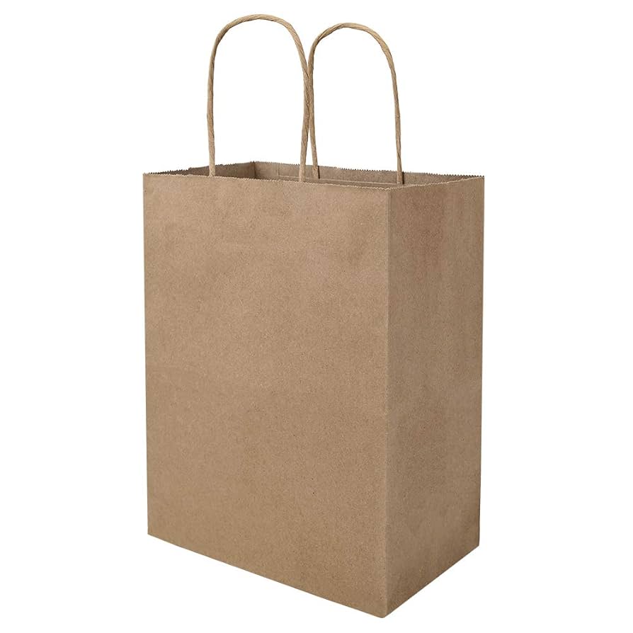 Paper Bag with Handles - Kraft - Medium